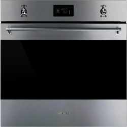 Smeg SFP6390X Classic Compact Pyrolytic Multifunction Oven in Stainless Steel and Dark Glass